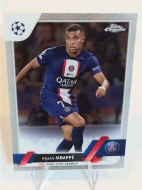 2023 # 100 Kylian  Mbappé Paris Saint-Germain Topps Chrome Soccer Card